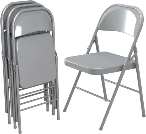 Vista 10 de V&LX Sillas plegables con marco de acero con doble bisagra para bodas, banquetes, celebraciones, comedor, oficina, cocina, patio y jardín, juego