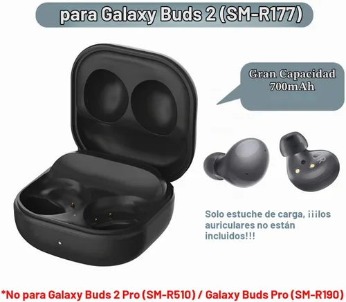 Vista 2 de Funda de carga para Galaxy Buds 2 SM-R177, funda de cargador de repuesto con cable USB C para auriculares Samsung Galaxy Buds 2