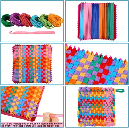 Vista 3 de Aodaer 288 lazos para agarraderas de telar, telar elástico, recambio con varios colores para suministros de manualidades, compatible con telar