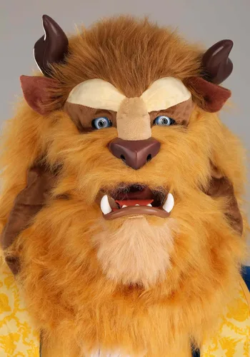 Vista 5 de Disfraz de bestia para adultos, máscara de cabeza completa para hombre de la Bella y la Bestia de Disney, vestido para impresionar, traje azul