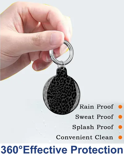 Vista 6 de ANDRIU Funda compatible con Air Tag, funda protectora con soporte para llavero de bucle, resistente a los arañazos para cartera, equipaje, perro
