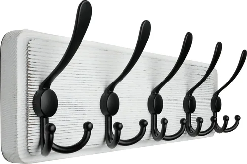 Vista 11 de WEBI Perchero de pared, ganchos para abrigos de pared rústicos, 16" de orificio a orificio, gancho grande para colgar en la pared, perchero