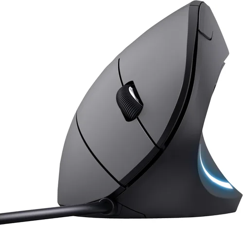 Vista 2 de Trust Verto - Ratón ergonómico con cable, vertical con iluminación LED, 1000-1600 DPI, 6 botones, para usuarios diestros, mouse de computadora
