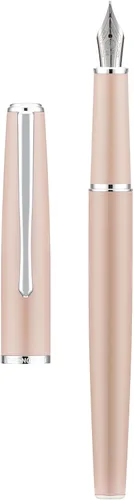 Vista 7 de Hongdian 920 - Pluma estilográfica de metal negro, chapado en oro rosa, pluma de escritura suave, pluma clásica con convertidor de tinta