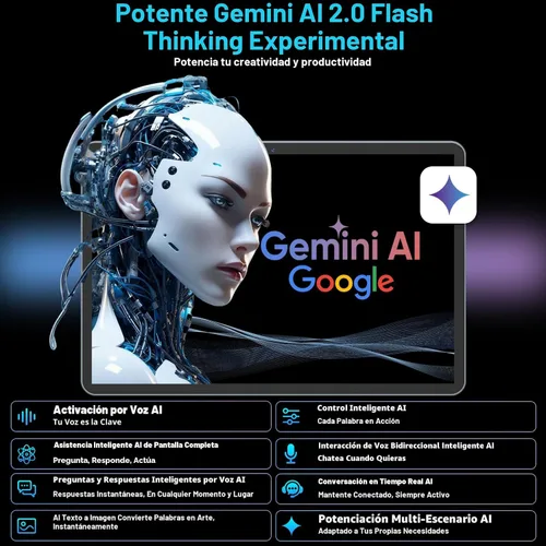 Vista 4 de Tablet Android 15 de 10 pulgadas, tableta 2026 con teclado, 24 GB+256 GB+2 TB expandir, tabletas PC con Gemini AI, Octa-Core, 8000 mAh, WiFi 5G