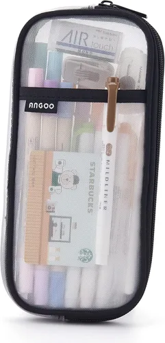 Vista 7 de EASTHILL - Estuche para lápices de malla con cremallera. Transparente para uso como bolsa de maquillaje, de cosméticos o multiusos, para la escuela
