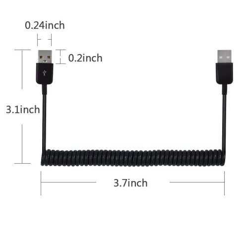 Vista 3 de Cable de datos micro USB de 90 grados en ángulo recto izquierdo Cable USB corto de 5.9 pulgadas para sincronizar teléfonos de carga, GPS, discos