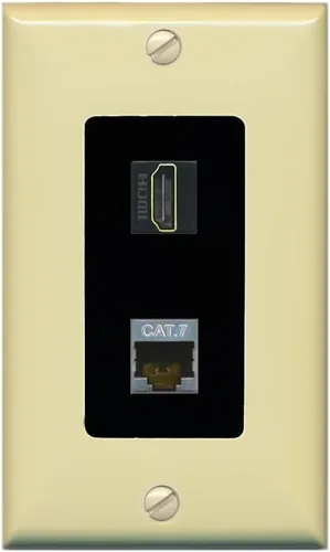 Vista 15 de RiteAV Placa de pared HDMI y Cat7 - 1 cuadrilla [negro/marfil]