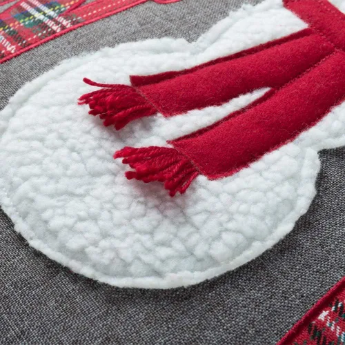 Vista 4 de KINGROSE Funda de almohada decorativa con apliques de nieve navideña, funda de almohada cuadrada para sofá, cama, sala de estar, sofá, silla
