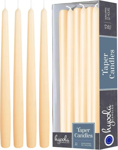 Vista 9 de Hyoola Tall Taper Candles - Vela de cena sin goteo de 10 pulgadas, sin perfume, cera de parafina con mechas de algodón, 8 horas de tiempo