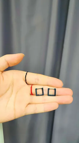Vista 2 de Caiyao Aretes de aro chapados en oro de 14 quilates, hipoalergénicos, con forma de U, forma de herradura, forma de U, hipoalergénicos, pequeños