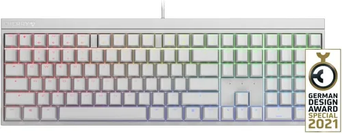 Vista 3 de Cherry MX 2.0S Teclado para juegos con cable con iluminación RGB MX interruptores rojos. Tablero blanco puro