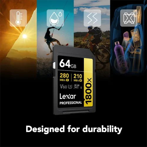 Vista 5 de Lexar Gold Series Professional 1800x 1TB UHS-II SDXC Tarjeta de memoria