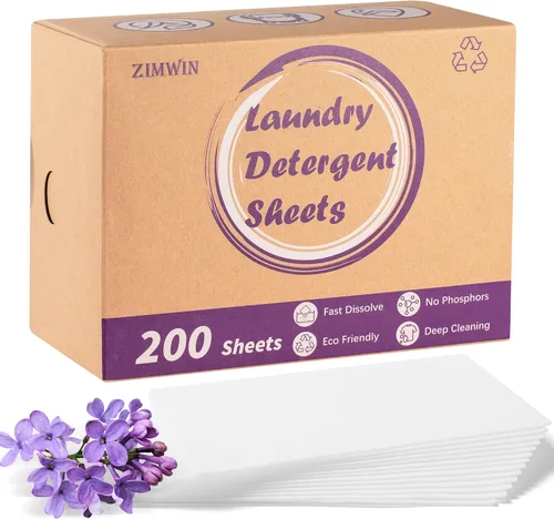 Vista 8 de Hojas de detergente para ropa, 200 tiras de jabón de lavanda - Sin envase de plástico, portátil para viajes, suministros de lavado sin líquido