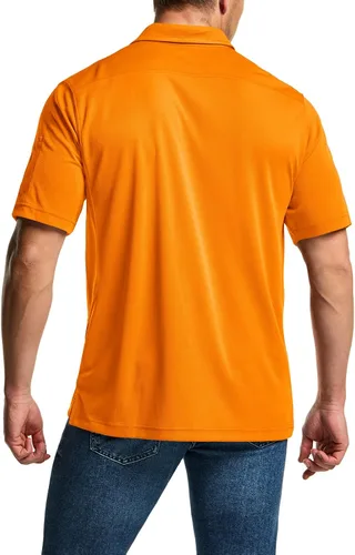 Vista 3 de CQR Camiseta polo táctica para hombre, de manga corta, ligera y con Dry Fit, tela piqué, FPU 50+, para exteriores
