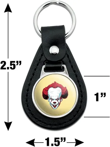 Vista 2 de Llavero de cuero negro IT Pennywise Come Home