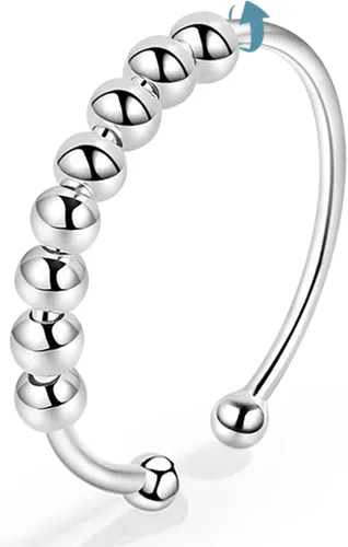 Vista 9 de Vito 925 Sterling Silver Fidget Anxiety Open Ring for Women Men