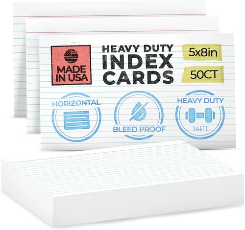 Vista 11 de Home Advantage Tarjetas de índice rayadas de 2.5 x 3 – Nuestro paquete de 50 tarjetas de notas rayadas utiliza cartulina resistente para hacerlos a