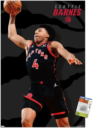 Vista 8 de Trends International NBA Toronto Raptors - Póster de pared de Scottie Barnes 22, 14.72 x 22.37 pulgadas, paquete de póster premium y alfiler