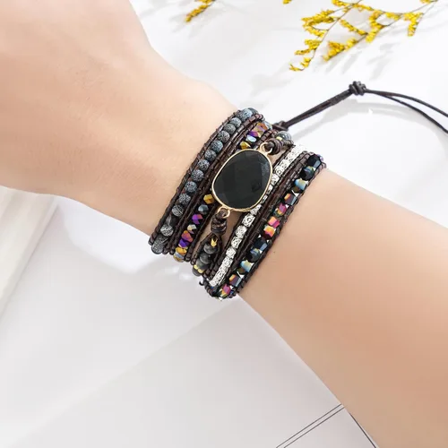Vista 2 de Plumiss Colección de pulseras de cuentas curativas de piedra natural boho para mujer
