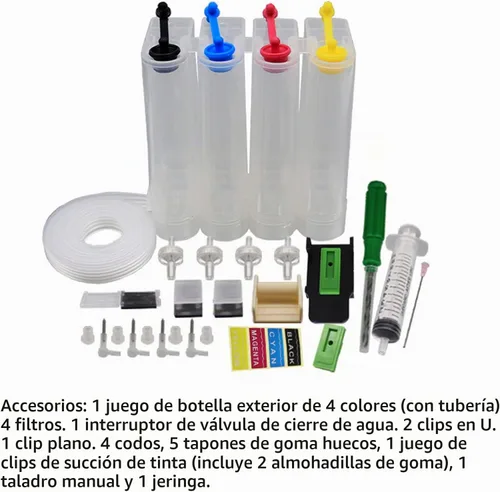 Vista 4 de Sistema de suministro de tinta continua de 4 colores Kit de tubería de botella externa para impresora de inyección de tinta Canon Suministro