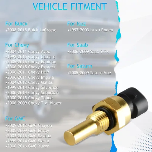Vista 2 de Sensor de temperatura del refrigerante del motor compatible con Chevy Cavalier Cobalt Equinox Express Silverado 1500 2500 HD 3500 GMC Sierra Pontiac