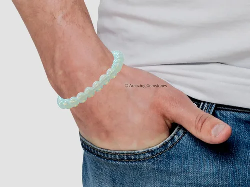 Vista 552 de Amazing Gemstone Crystal Bracelet for Women Men's Gifts - Protection Healing Crystal Bracelet - 8mm Gemstone Beaded Stretchable Bracelet Pulseras
