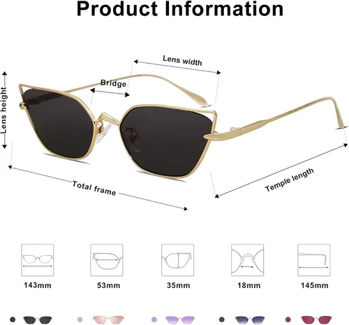 Vista 4 de SOJOS Gafas de sol de moda para mujer y hombre
