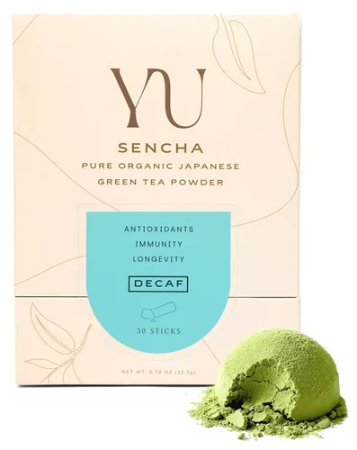 Vista 10 de Yu Tea Decaf Organic Sencha Green Tea Powder, 100 porciones, rico en antioxidantes, EGCG y L-teanina, hoja japonesa pura de la primera cosecha, sin