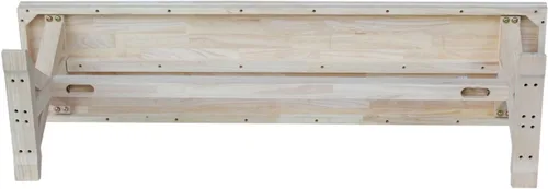 Vista 9 de International Concepts - Banco de entrada de madera maciza sin terminar de 60 pulgadas con superficie de bloque de carnicero, asiento de banco