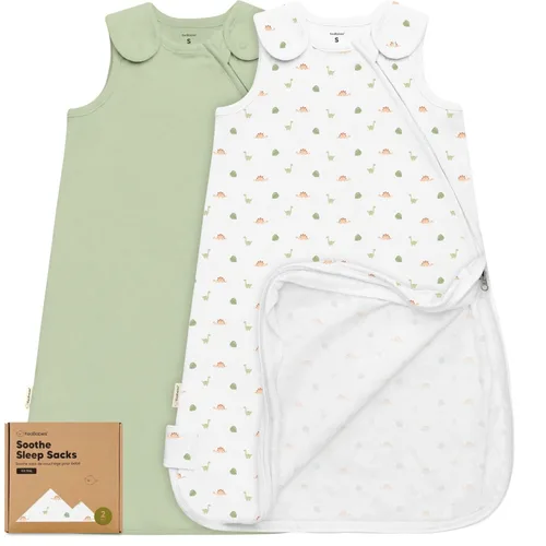 Vista 27 de Paquete de 2 sacos de dormir orgánicos para bebé, 100% algodón 0.5TOG (aguacate, 0-6 meses) Soft Breathable, Baby Wearable Blanket, Toddler