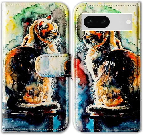Vista 34 de Bcov Funda para Pixel 7a, diseño de pájaro negro de cuero verde con tapa para teléfono con ranura para tarjetas, soporte para Google Pixel 7a