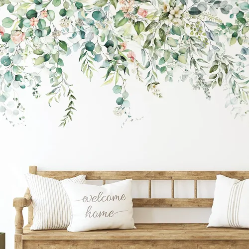 Vista 12 de Zonon 6 calcomanías de pared de flores, calcomanías para despegar y pegar