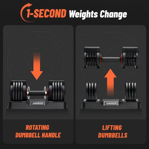 Vista 6 de 25/55 lbs Pair Adjustable Dumbbell Set, Adjust Dumbbell Weight for Exercises Pair Dumbbells for Men and Women in Home