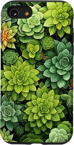 Vista 18 de Succulent Plant Botanical Green Floral Pattern Flower Cactus Case for iPhone 17
