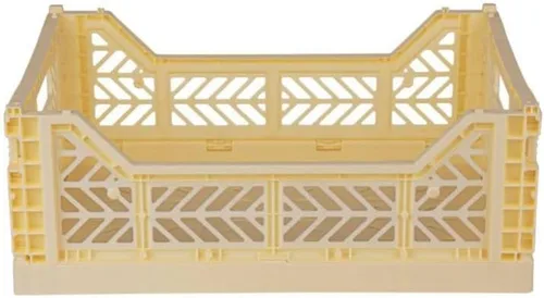 Vista 2 de AYKASA Contenedores de almacenamiento plegables - Cajas de utilidad apilables de plástico para almacenamiento de jaulas de leche Banana