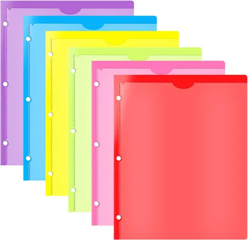 Vista 8 de INFUN Carpeta de bolsillo de plástico resistente con puntas y bolsillo frontal transparente, paquete de 18, carpetas de 3 puntas con bolsillos