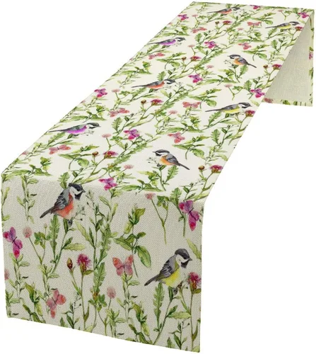 Vista 26 de Camino de mesa de lino de algodón, cuchillo de cocina occidental, tenedor, colección de mesa rectangular, desierto salvaje oeste americano