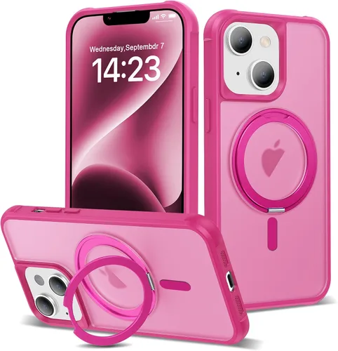 Vista 12 de Funda para iPhone 11 con soporte de anillo magnético giratorio de 360° [compatible con Mag-Safe] [Protección de grado militar] Funda translúcida