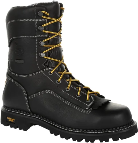 Vista 5 de Georgia Boot Botas de trabajo impermeables de tacón bajo AMP LT Logger para hombre Negro