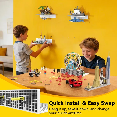 Vista 6 de BlissBox - Juego de 4 estantes flotantes para pared compatibles con Blanco