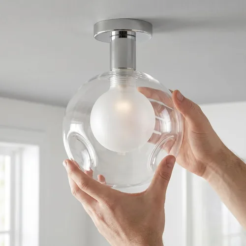 Vista 7 de DOITOOL Pantalla de cristal G9 para lámpara de techo, repuesto de 4.72 pulgadas, cubierta de luz de vidrio redonda para lámparas colgantes, globo