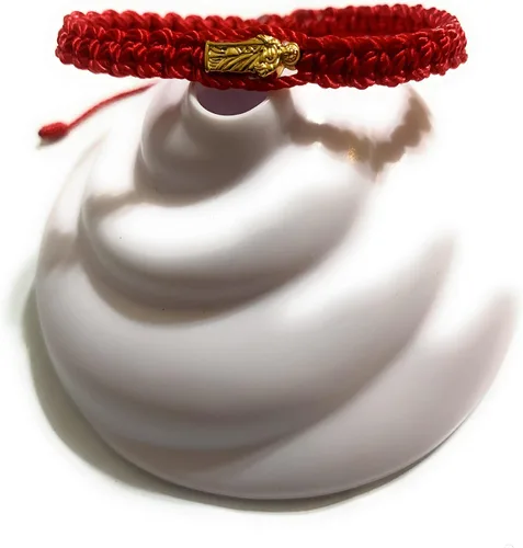Vista 5 de Pulsera de hilo rojo de San Judas Tadeo Roja de hilo de San Judas Tadeo, Cuentas de cristal, No