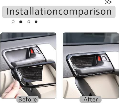 Vista 3 de Cubierta de cuenco de puerta interior de automóvil ABS 4PS para Toyot@Land Cruiser Prado FJ150 150 2014 2015 2016 2017 2018 Accesorios interiores