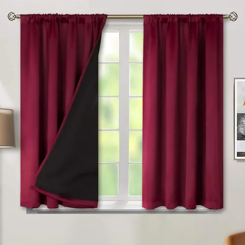 Vista 65 de BGment - Cortinas opacas para sala de estar de 63 pulgadas de largo, juego de 2 paneles, cortinas para oscurecer toda la habitación, cortinas