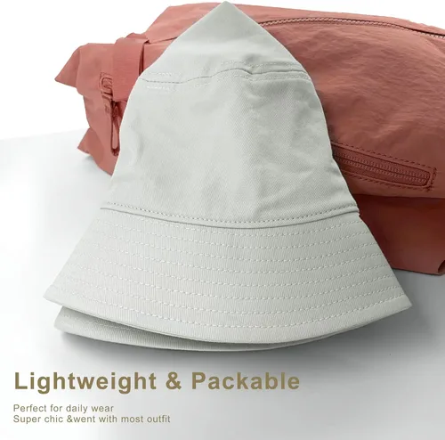 Vista 50 de GADIEMKENSD Sombrero de pescador 100% algodón, unisex, protección solar UPF 50, ligero, plegable