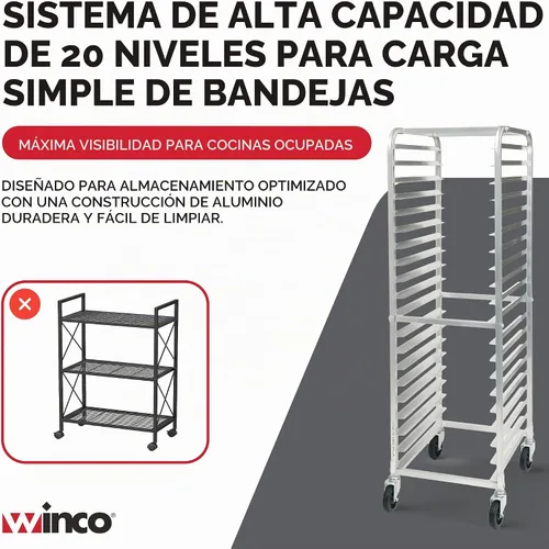 Vista 7 de Estantería para charolas de pan de 20 estantes, Plateado