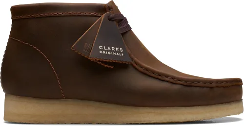 Vista 2 de Clarks Wallabee Chukka Botas para hombre cera de abeja cuero