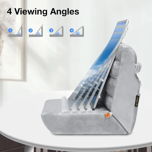 Vista 4 de MOSISO Soporte de almohada para tableta, soporte suave para tablet de regazo, base suave para tablet con bolsillos y ranura para lápiz capacitivo