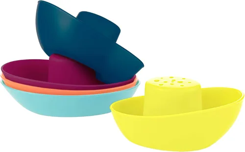 Vista 2 de Boon Fleet - Juego de juguetes para niños de 9 meses en adelante, multicolor (paquete de 10)